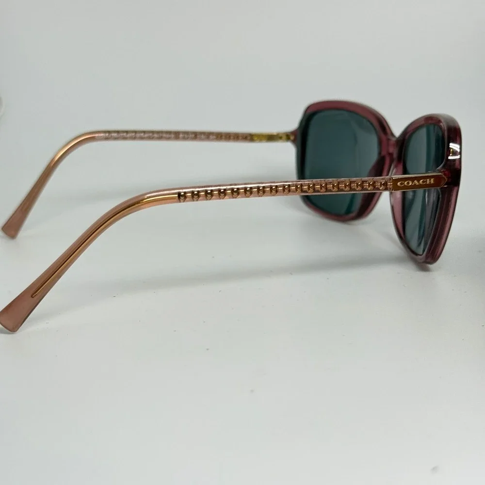 Coach HC 8152-L Sunglasses Black Cherry Glitter Polarized 57-17-135 5329F4
